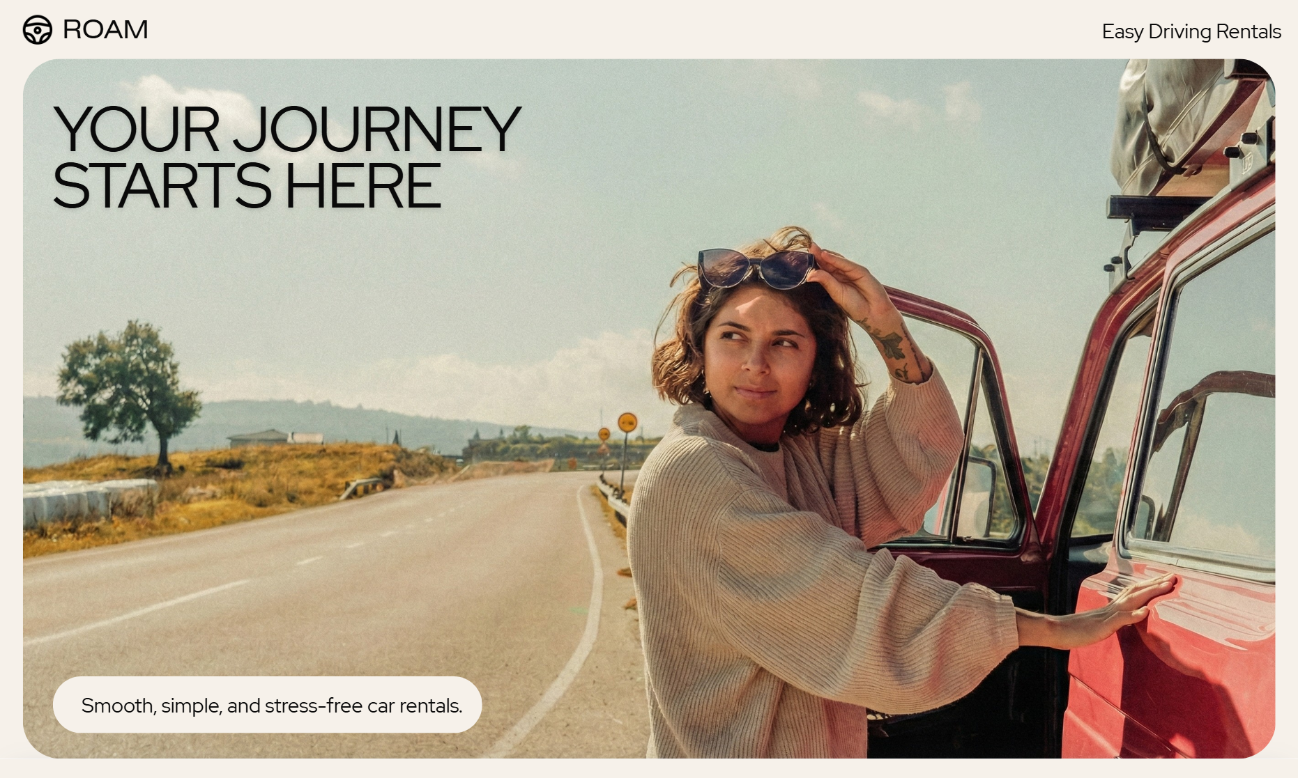 Roam - Car Rentals website designed by Staplehurst Web Design